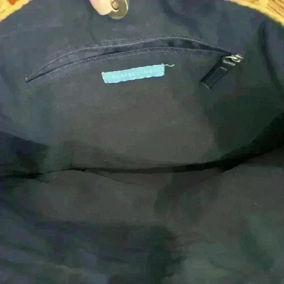 Draper James Everyday Straw Bag with Floral Scarf Beach Tote Purse - Picture 4 of 5